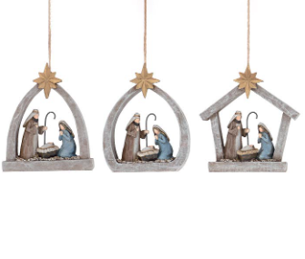 Divine Night Resin Holy Family Ornament