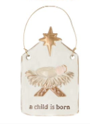 Ivory Ceramic Divine Night Ornament