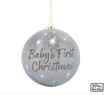 Baby's First Christmas Ornament - Gray