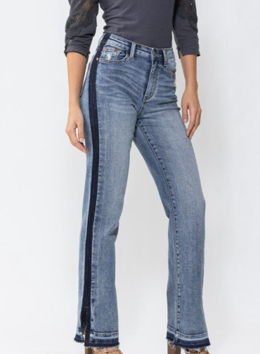 High Waist Side Seam Detail Straight Denim by Judy Blue