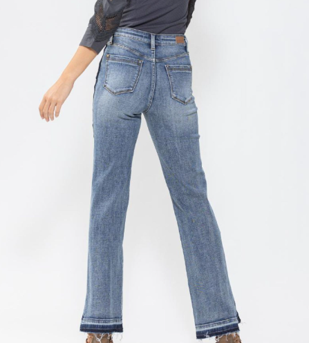 High Waist Side Seam Detail Straight Denim by Judy Blue