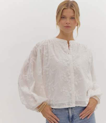 Forever Floral Embroidery Top