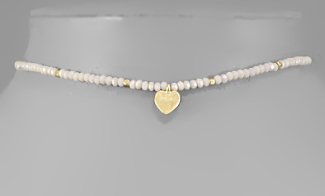 Heart Charm Bead Necklace