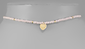 Heart Charm Bead Necklace