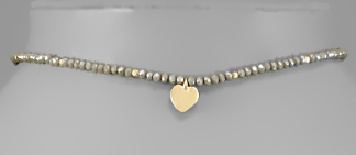 Heart Charm Bead Necklace