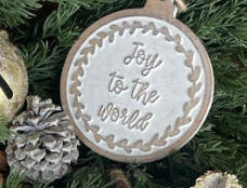 Joy to the World Carved Ornament