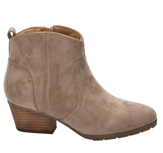 Corkys Yonder Bootie in Faux Suede Taupe