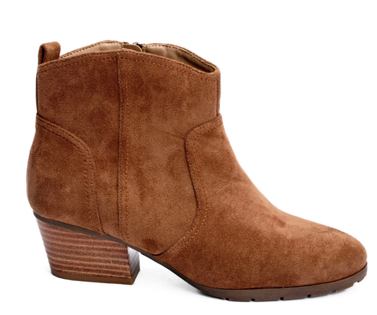 Corkys Yonder Bootie in Faux Suede Tobacco