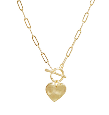 Gold Chain Toggle Heart Necklace