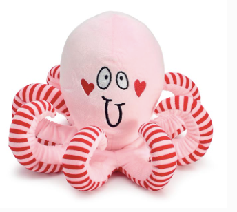 Plush Pink Octopus w Hearts