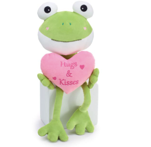 Plush Long Leg Frog with Hugs and Kisses Heart