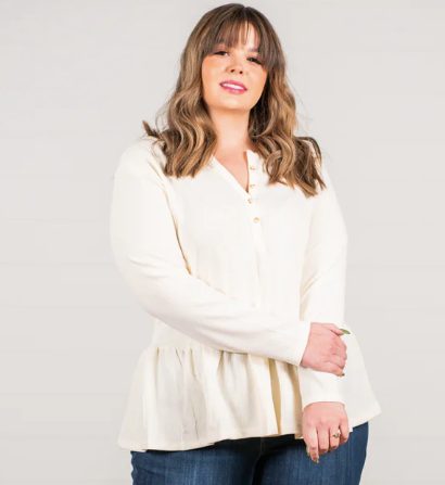 Hey Baby Doll Top in Taupe