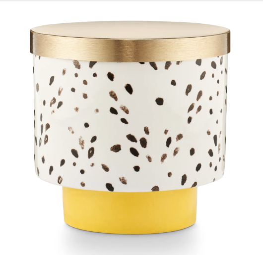 Golden Honey Suckle Lidded Ceramic Candle