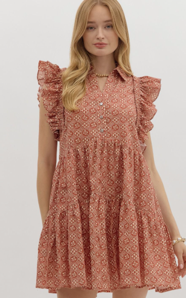 Blakely Blair Ruffle Medallion Dress