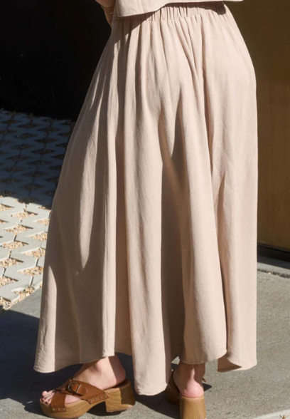 Another Pretty Girls Two Piece Midi Skirt Set in Tan