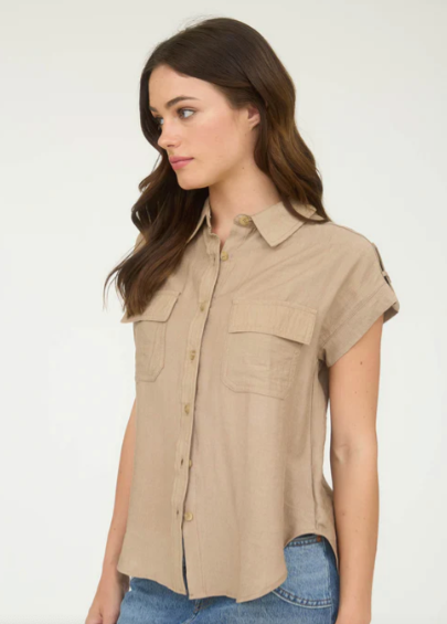 FINAL SALE Raelyn Button Up Lightweight Top