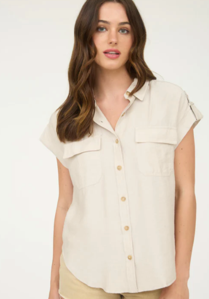 FINAL SALE Raelyn Button Up Lightweight Top