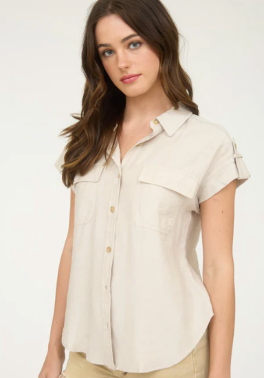 FINAL SALE Raelyn Button Up Lightweight Top