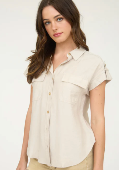 FINAL SALE Raelyn Button Up Lightweight Top