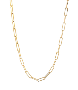 Gold Paper Clip Linked Chain Necklace - Shoppe3130