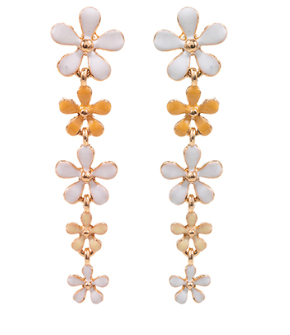 Floral Drop Earrings in Ivory