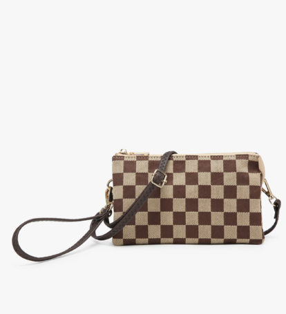 Riley Checkered 3 Compartment Crossbody