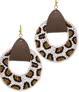 Bold & Chic Leopard Beaded Earrings