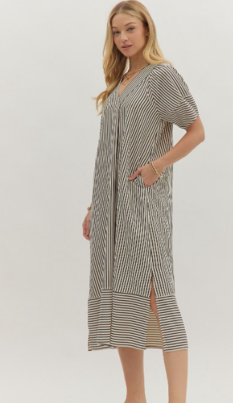 Maybe Tomorrow Striped Midi Dress