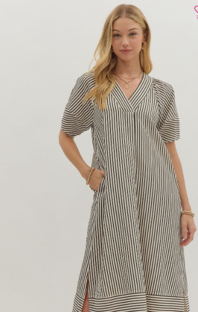 Maybe Tomorrow Striped Midi Dress