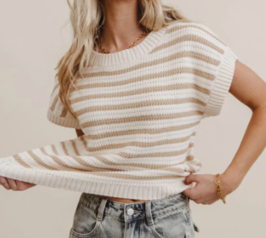 Haliey Stripe Crewneck Knit Pullover