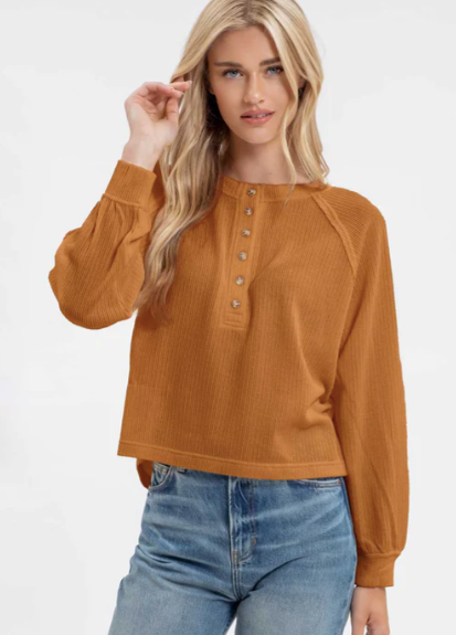 Henley Light Rust Top