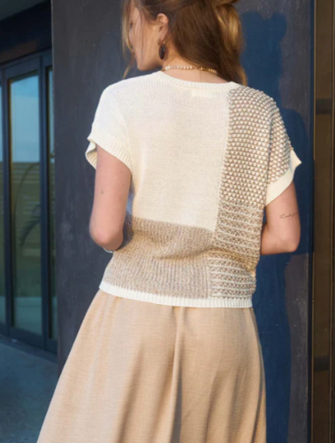 Black Out the Date Taupe Sweater Top