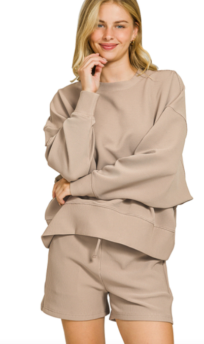 Relax and Chill Out Long Sleeve Shorts Set