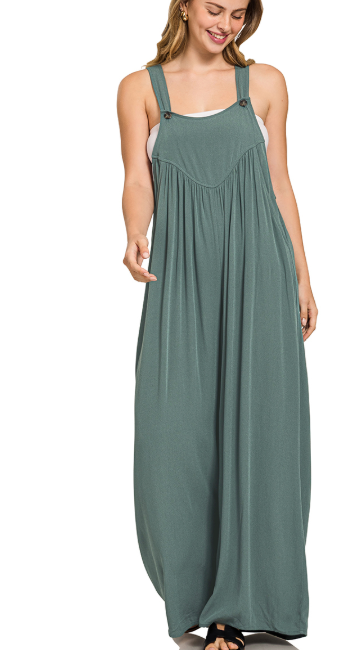 Willow Breeze Woven Overalls