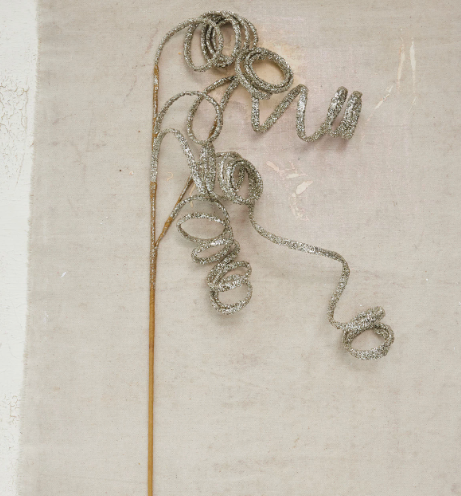 35"H Plastic Swirl Stem with Glitter, Champagne Finish