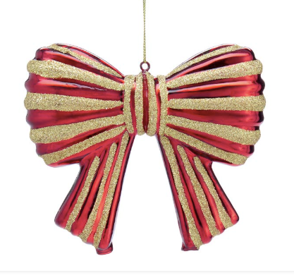 Red Bow Glitter Ornament