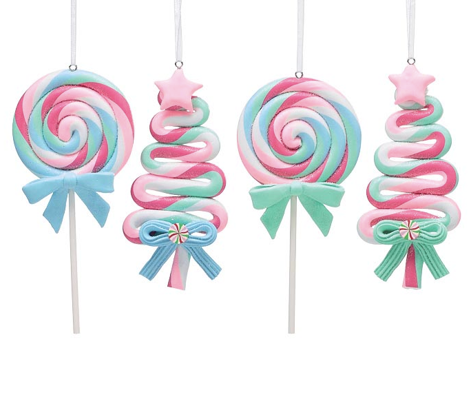 Candy Trees Suckers Clay Dough Ornaments