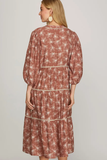 Not Being Quiet Floral Dress Midi