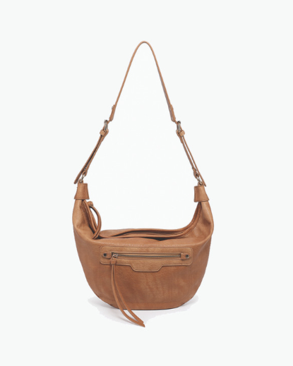 Leigh Distressed Hobo Bag Caramel - Shoppe3130