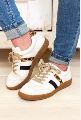 Heads Up White Leopard Combo Sneakers