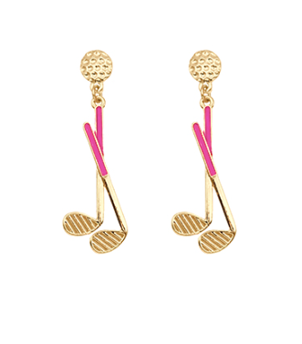 A Day on the Course Gold Club Earrings - Shoppe3130