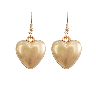 Puffy Heart Dangle Earrings - Shoppe3130