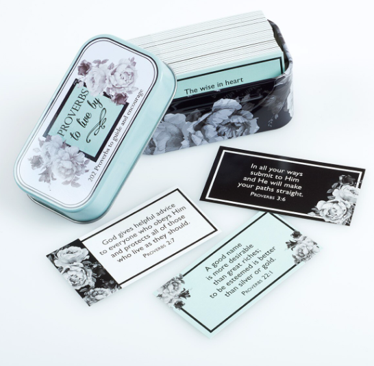 Proverbs to Live By Scripture Promise Cards in a Gift Tin - Shoppe3130