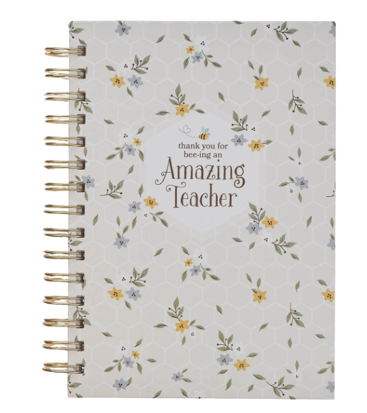 Amazing Teacher Blossom and Bees Spiral Journal - Shoppe3130