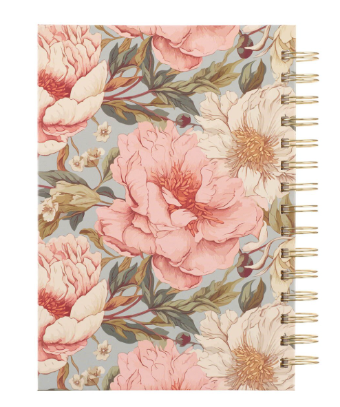 Be Strong and Courageous Delicate Dahlia Spiral Journal - Joshua 1:9 - Shoppe3130