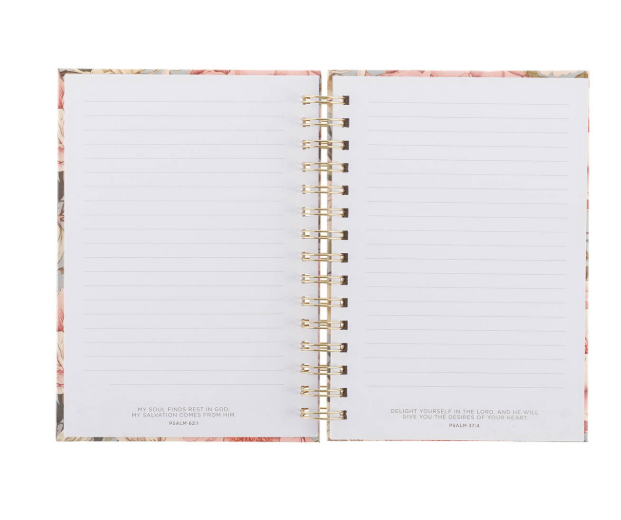 Be Strong and Courageous Delicate Dahlia Spiral Journal - Joshua 1:9 - Shoppe3130