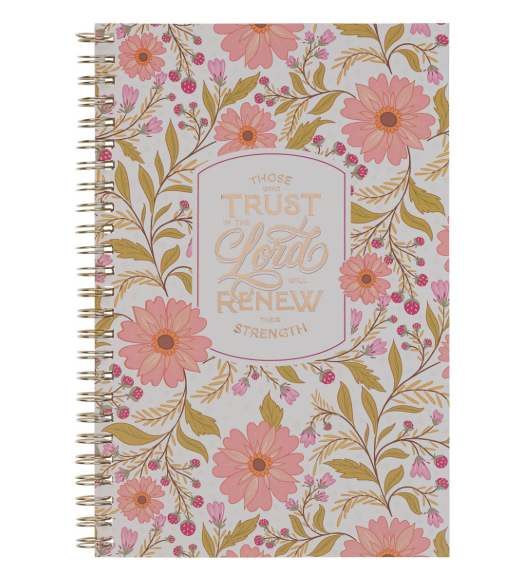 Trust In The Lord Coral Cascade soft Cover Spiral Notebook - Isaiah 40:31 - Shoppe3130