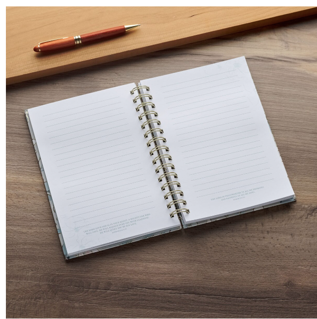 Commit to the Lord Pale Blue Floral Spiral Journal - Proverbs 16:3 - Shoppe3130