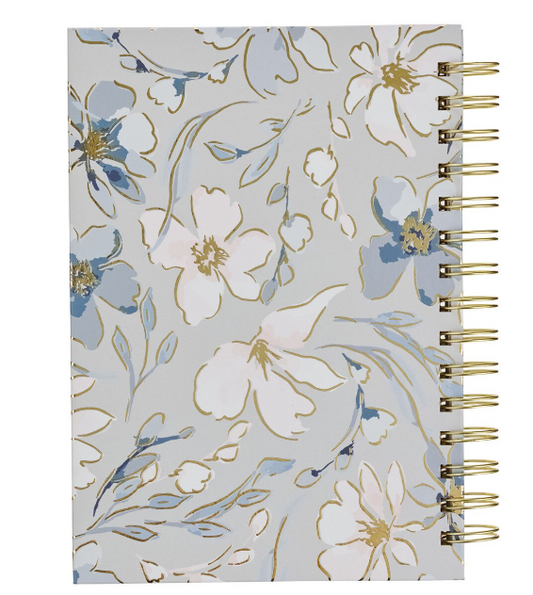 Commit to the Lord Pale Blue Floral Spiral Journal - Proverbs 16:3 - Shoppe3130