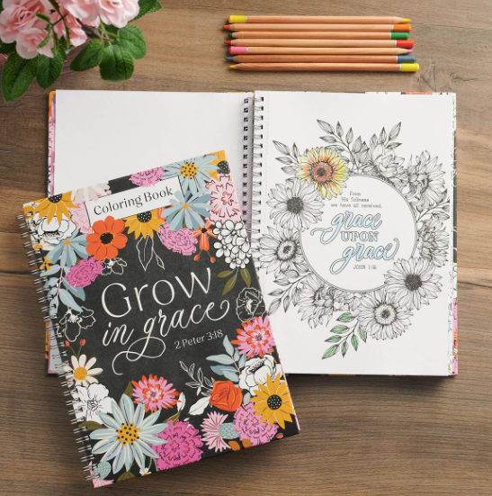 Grow in Grace Spiral Coloring Book - 2 Peter 3:18 - Shoppe3130